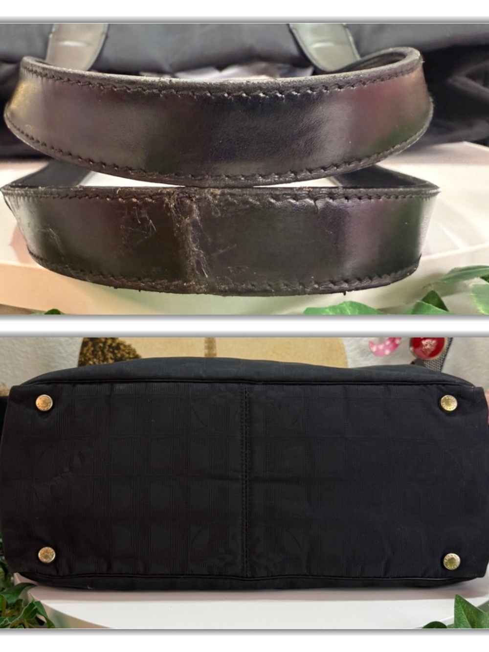 RITZY CHANEL CC MONOGRAM CANVAS TOTE HANDBAG! - Picture 10 of 17